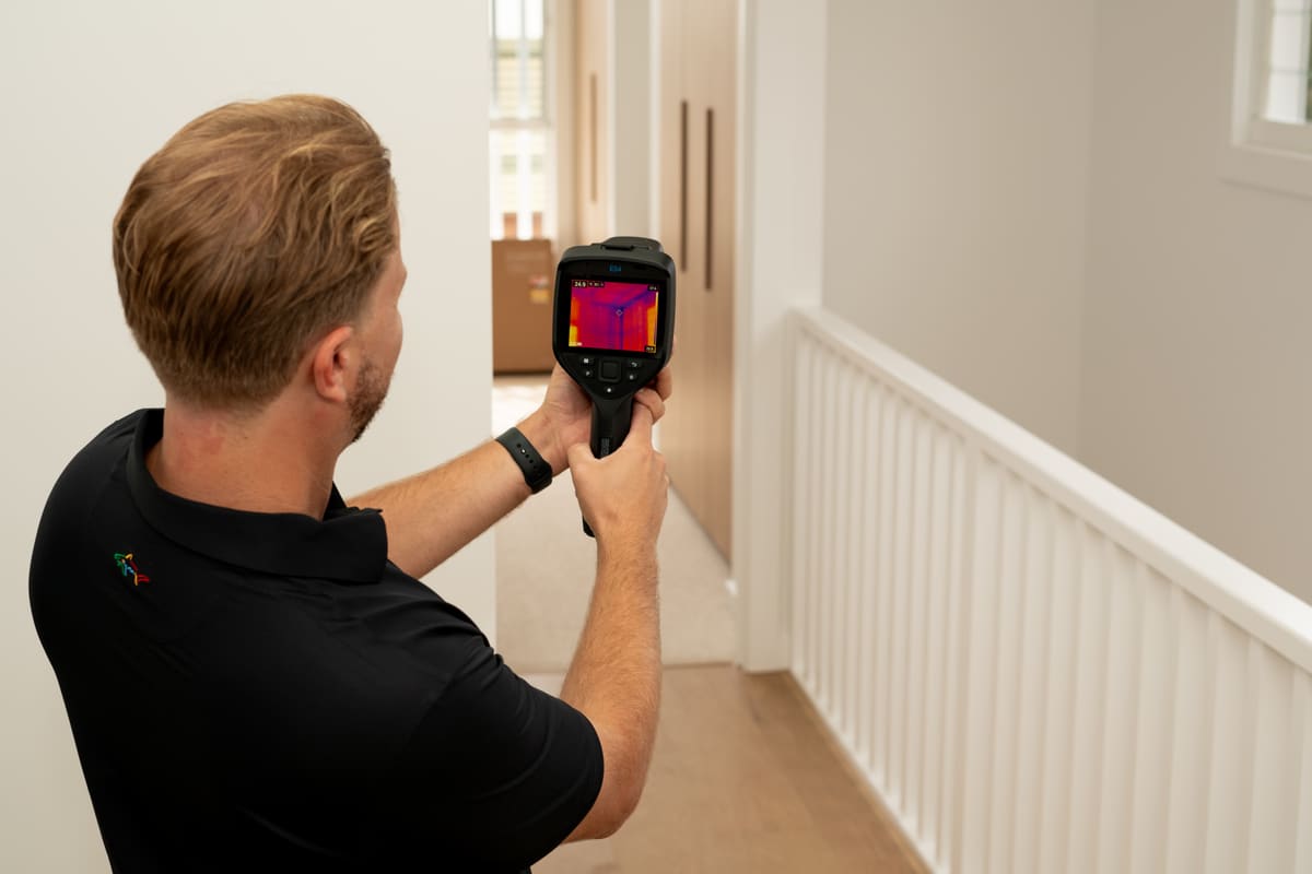 CYTE inspector using a thermal imaging camera during an inspection